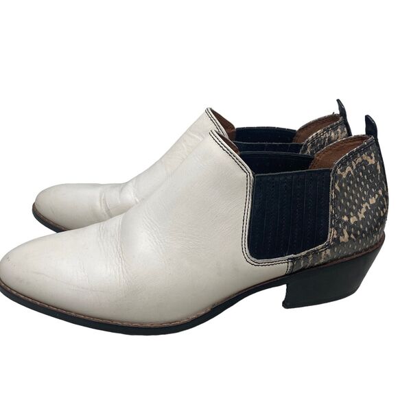 Coach Devin Leather and Snake Print Booties Womens 10B White - Picture 8 of 12